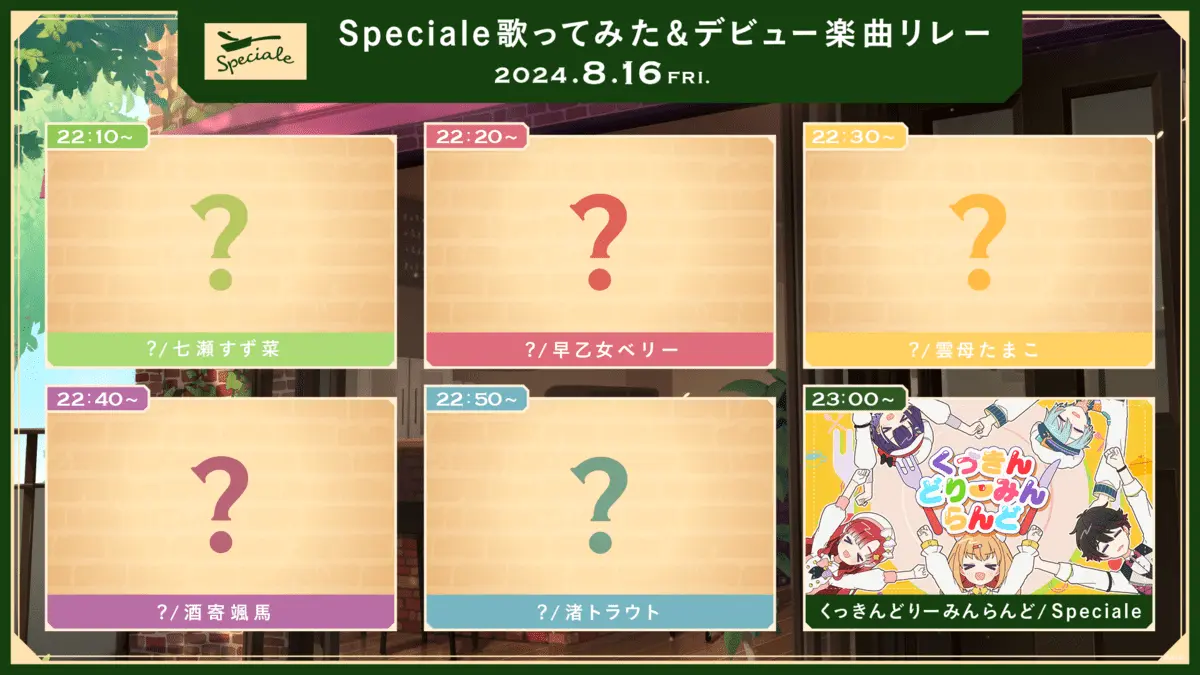 歌ってみた動画の公開スケジュール