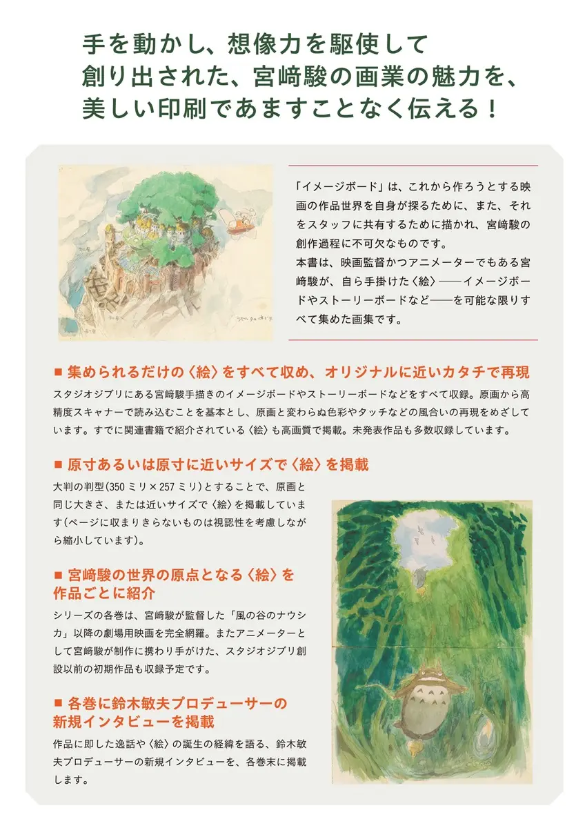 『宮﨑駿イメージボード全集』収録内容