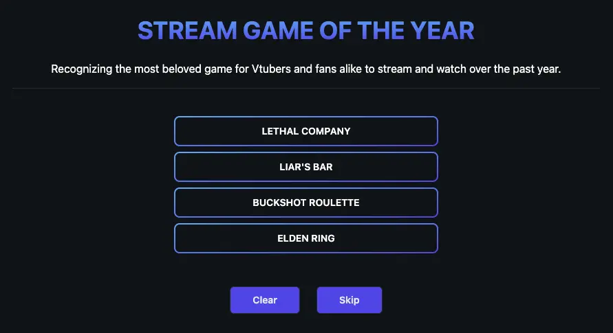 Stream Game of the Year