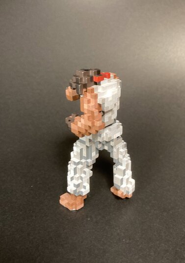 『スト2』リュウ ドット絵立体作品5