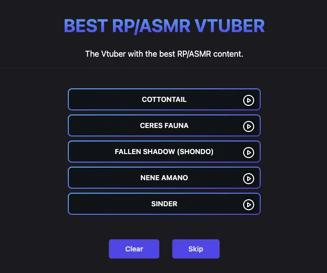 Best RP:ASMR Vtuber