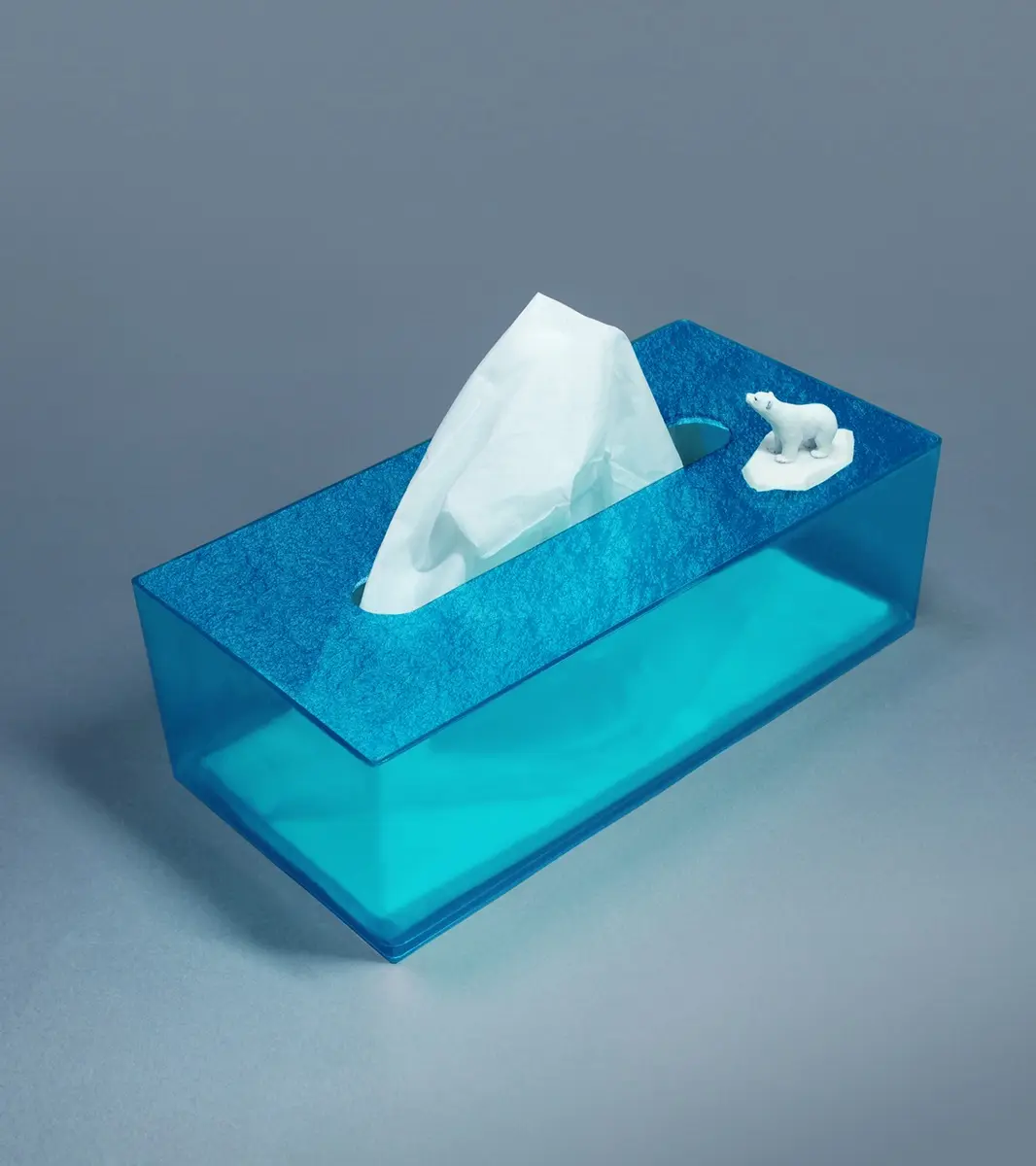 原案となった「氷山になるティッシュケース」のモックアップ