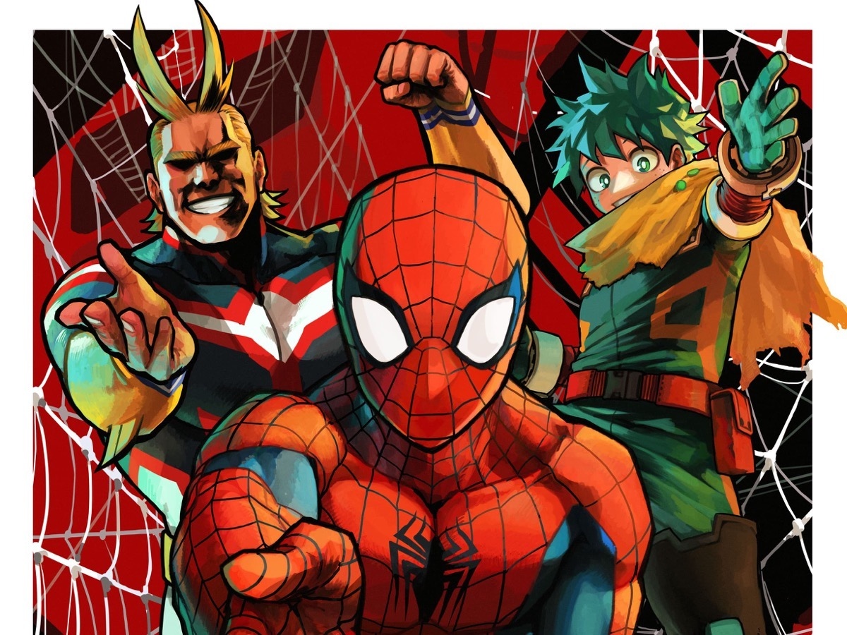 ヒロアカ』堀越耕平と『スパイダーマン』MARVELがイラストを贈り合う