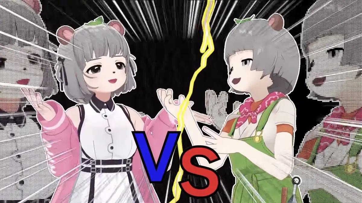ガチ恋さんとぽんぽこさんのMCバトル／画像は動画「【ラップバトル】MCガチ恋ぽんぽこ VS MCぽんぽこ」から