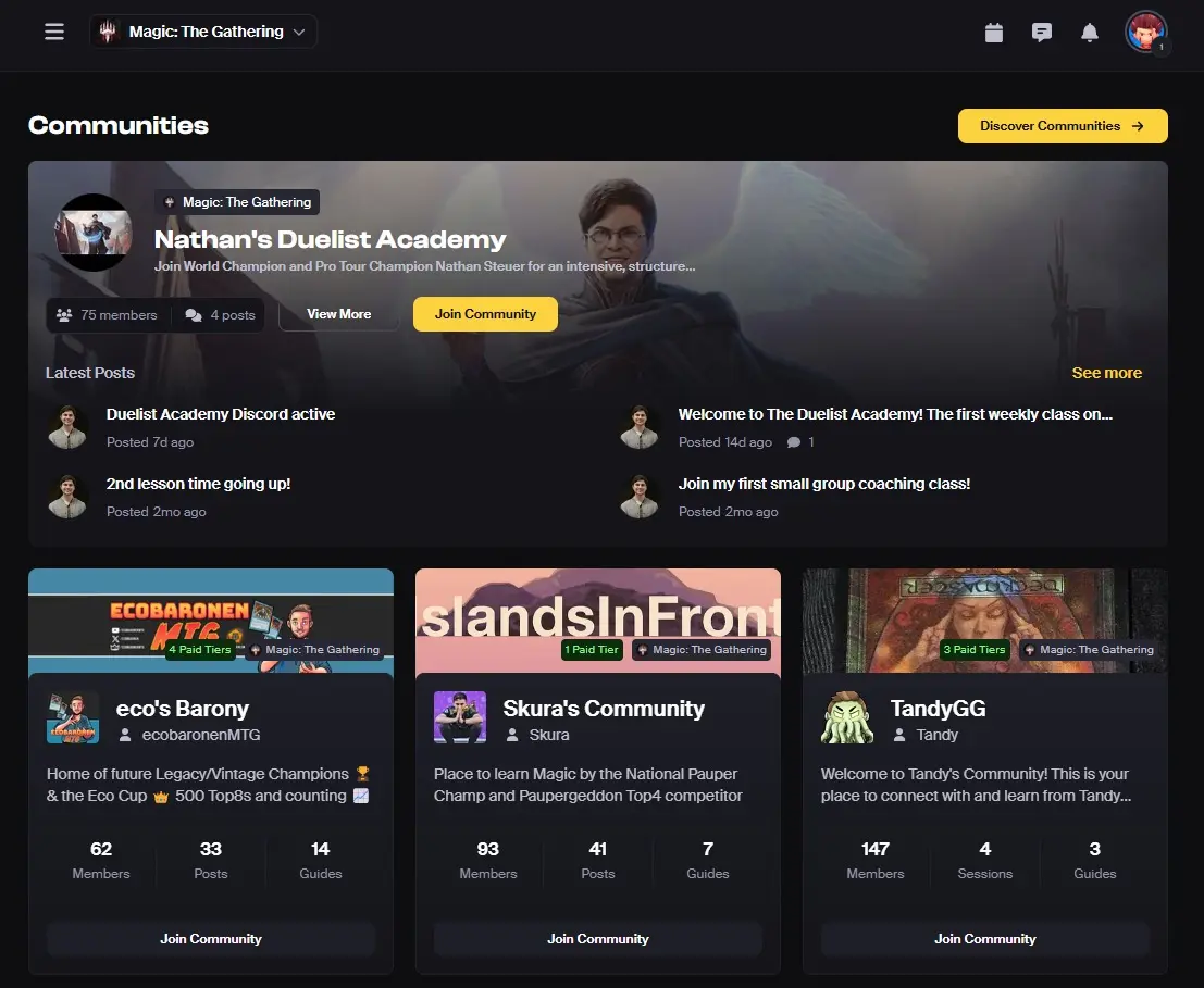 Metafy上の『MTG』に関するページ