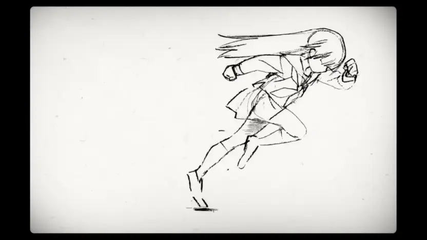 ほんだ3の卒業制作アニメーションに登場するラフ画のようなカット