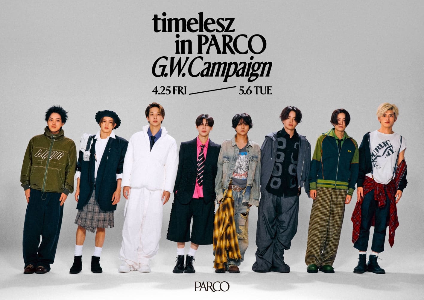 新生timelesz×PARCO、GWに全国の店舗でキャンペーン開催 - KAI-YOU