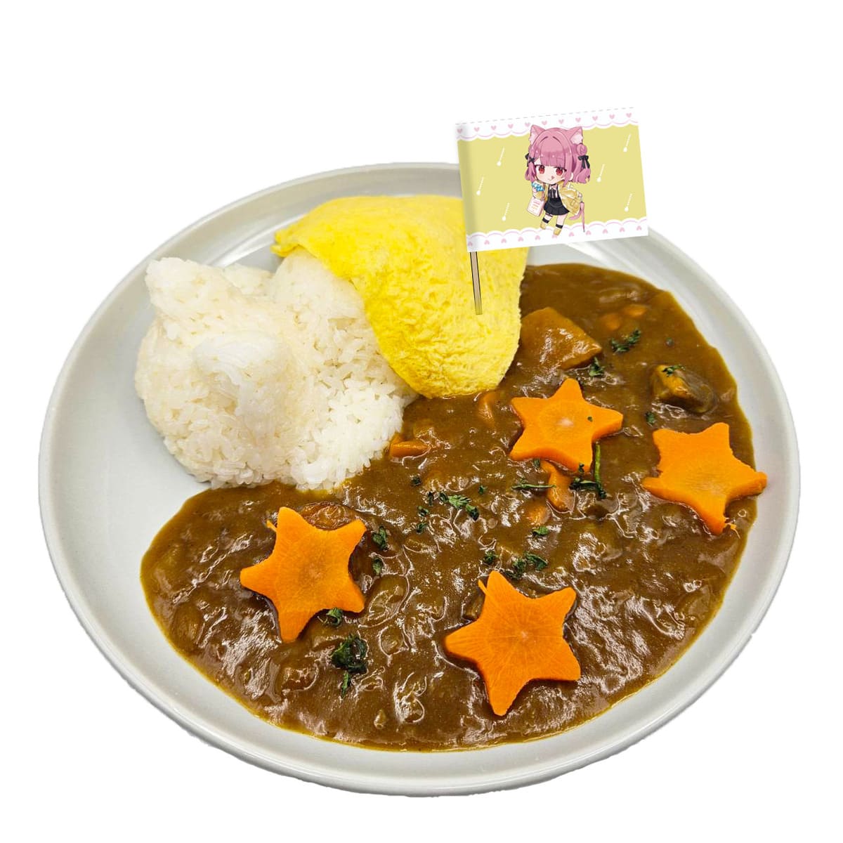 フードメニュー「ポンちゃんのお昼寝甘口オムカレー」