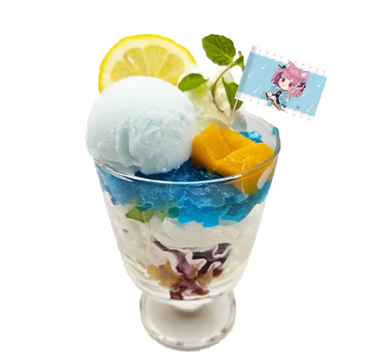 ドリンク「梅雨のブルーパフェ」