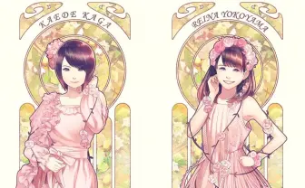 モーニング娘。をミュシャ風に書いたら? ただでさえ美少女なのに…