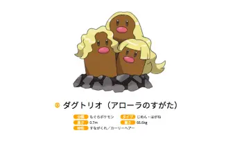 『ポケモン サンムーン』ディグダとダグトリオが金髪に! 絶妙に似合ってる…?