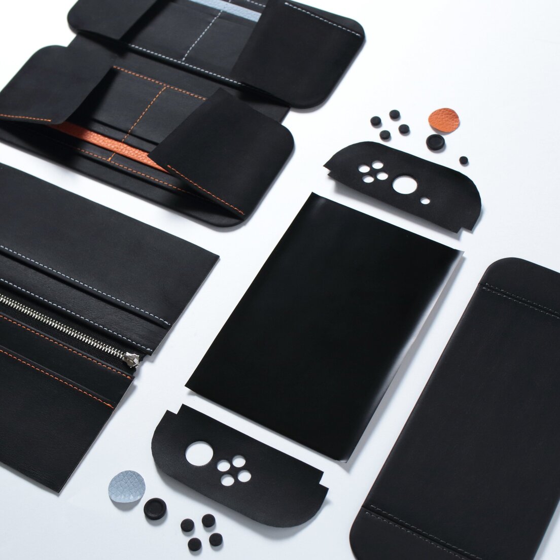 「Nintendo Switch 2型の革財布」のパーツ