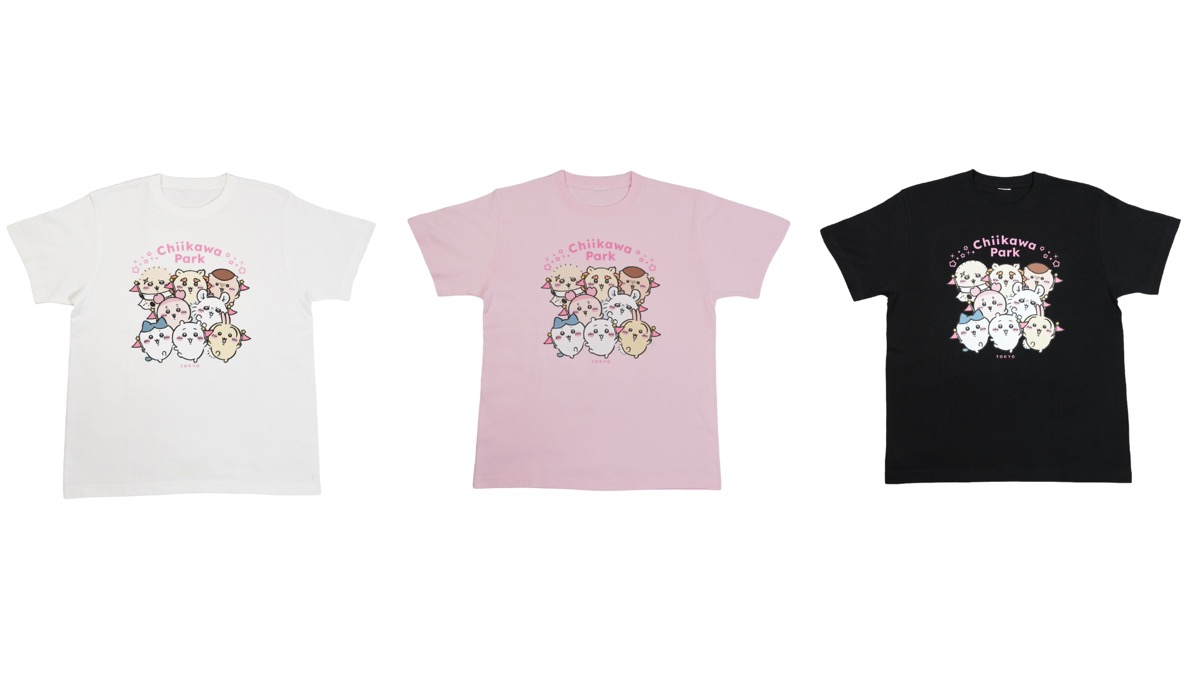 ちいかわパーク Tシャツ メインビジュアル（全3色）　各¥3,190（税込）