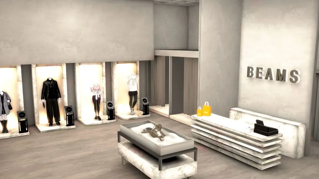 BEAMSのバーチャル店舗は、街の一角に開店