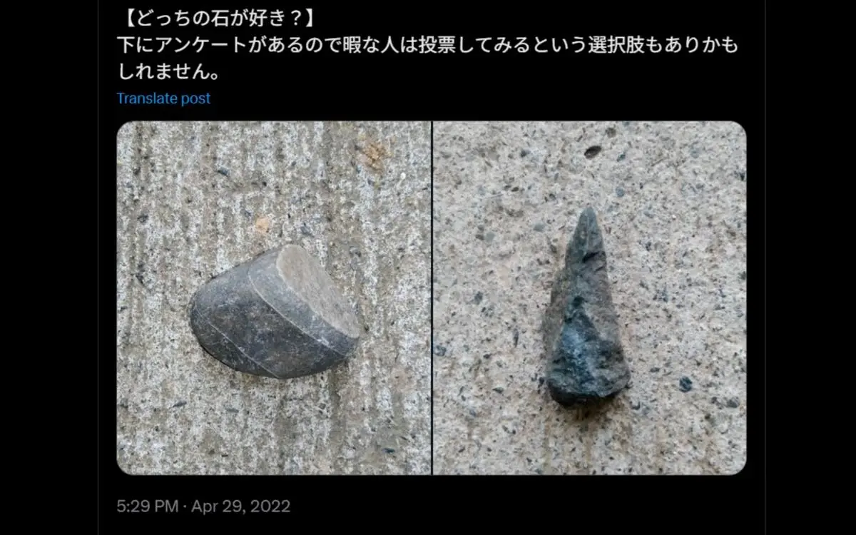 「どちらの石が好きか」をXで投票