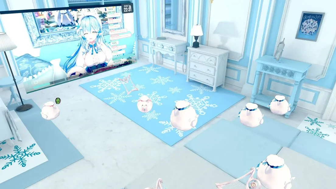 同時視聴部屋で雪花ラミィさんの配信を見る雪民たち