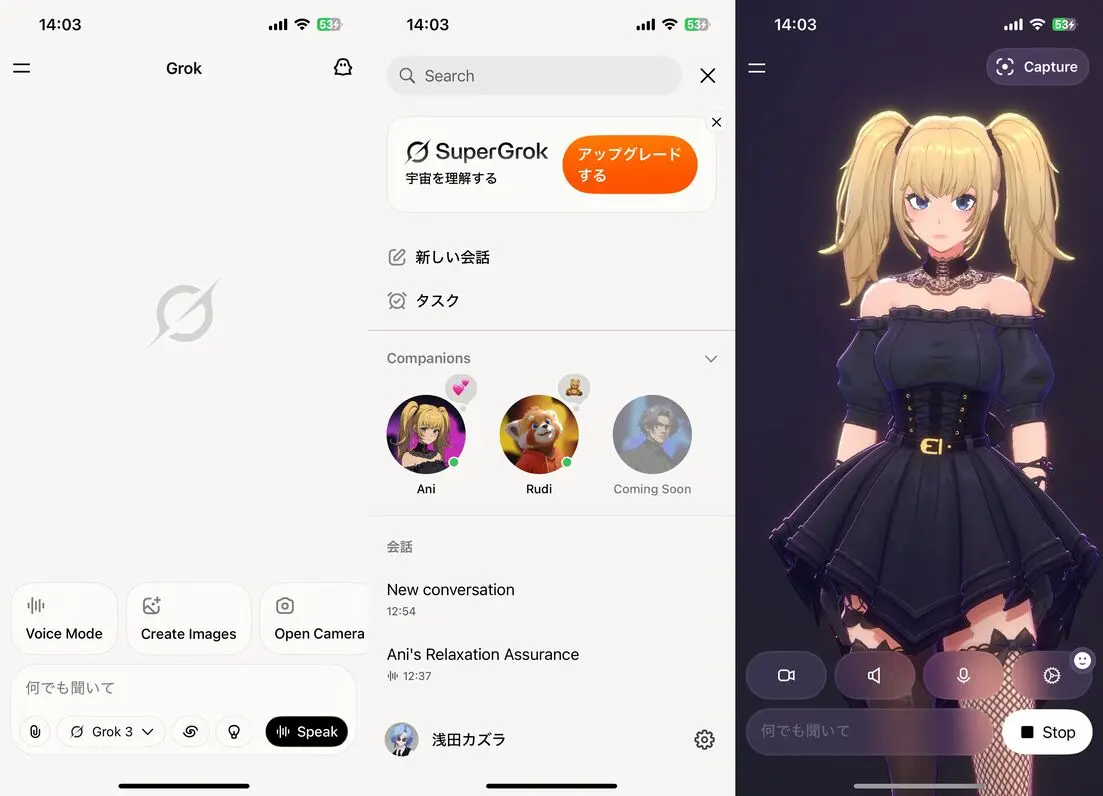 アプリ版Grokでコンパニオンモードを開放するまでの流れ