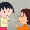 7月20日放送のちびまる子ちゃん「『まる子、夜の図書館に泊まる』の巻」で共演するまる子とマルコ
