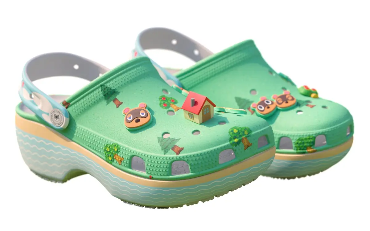 Crocs『どうぶつの森』コラボアイテムが可愛い！ たぬきち、とたけけが足元に