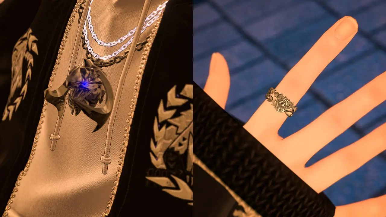 アルシュベルドデザインのアクセサリーもかっこいい／筆者アバターで試着