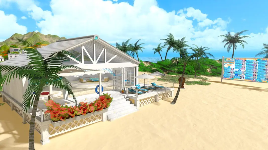 「ホロナツクイーン決定戦」特設ワールドは、白浜がまぶしいリゾート