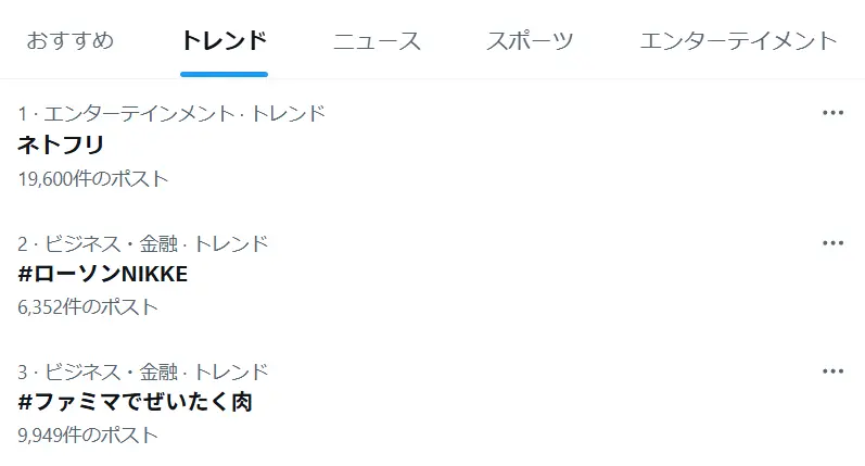 Xのトレンドに上がる「ネトフリ」