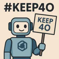 「GPT-5」に「#keep4o」を象徴するようなイラストを依頼し、出力されたもの