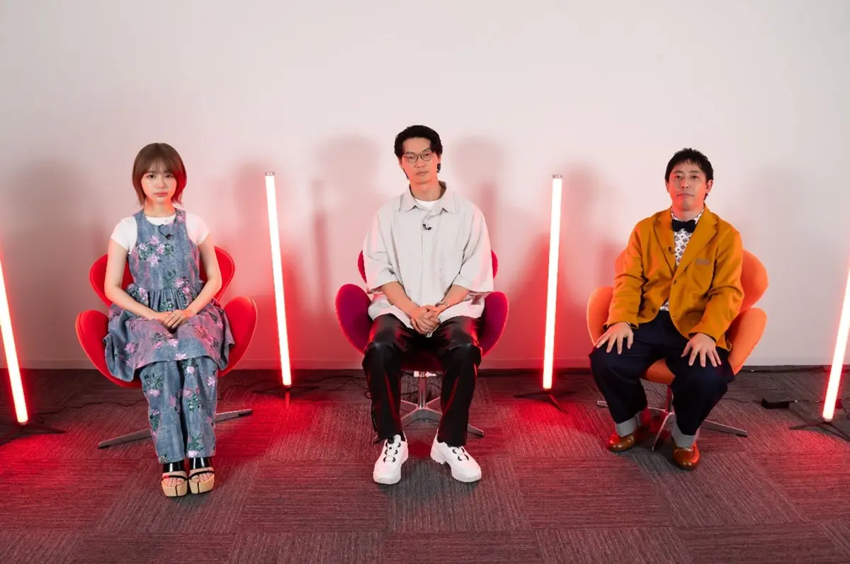 左からなえなのさん、笠松将さん、森田哲矢さん（さらば青春の光）