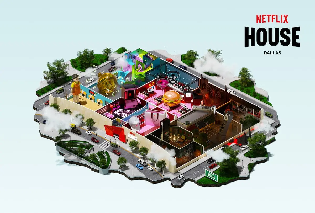 12月11日にオープンする「Netflix House Dallas」／画像はTUDUMから