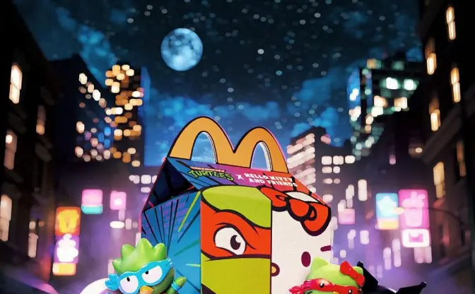 米マクドナルド、サンリオ×タートルズとコラボ　キティたちが緑色の忍者に