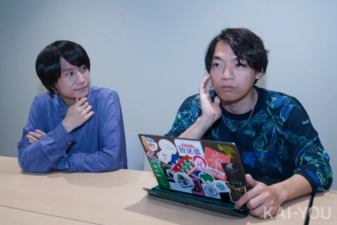 QuizKnockの山本祥彰さん、伊沢拓司さん／撮影は編集￥