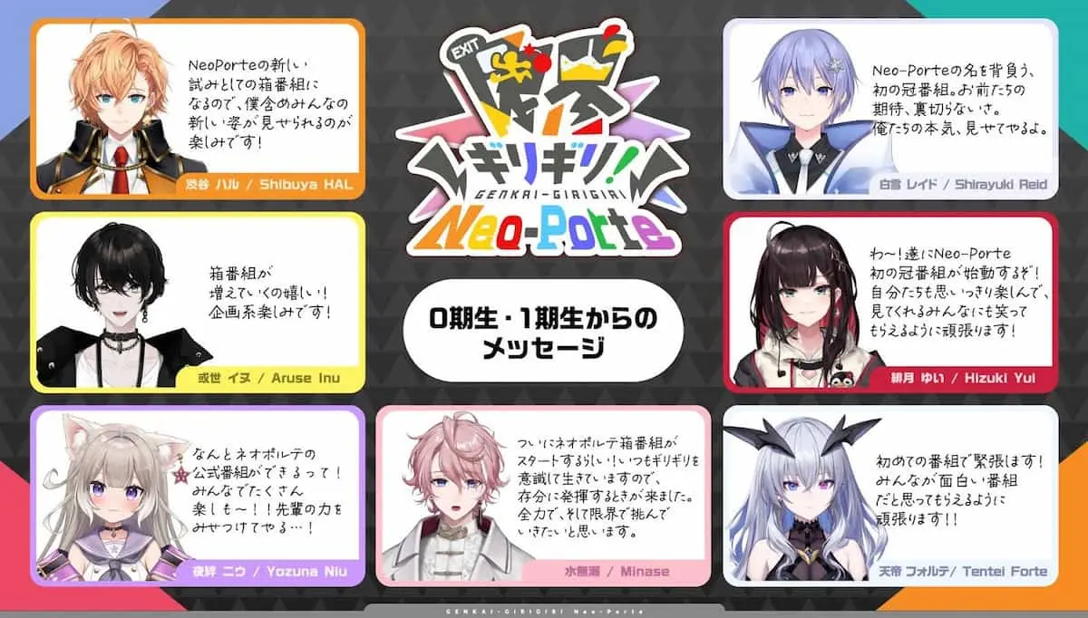 Neo-Porteの0期生、1期生からのメッセージ