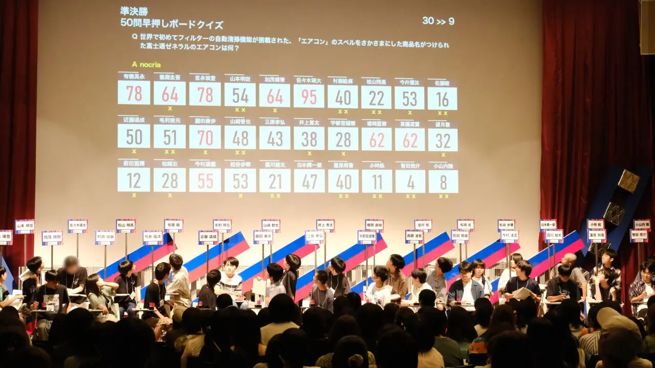 準決勝の早押しボードクイズ