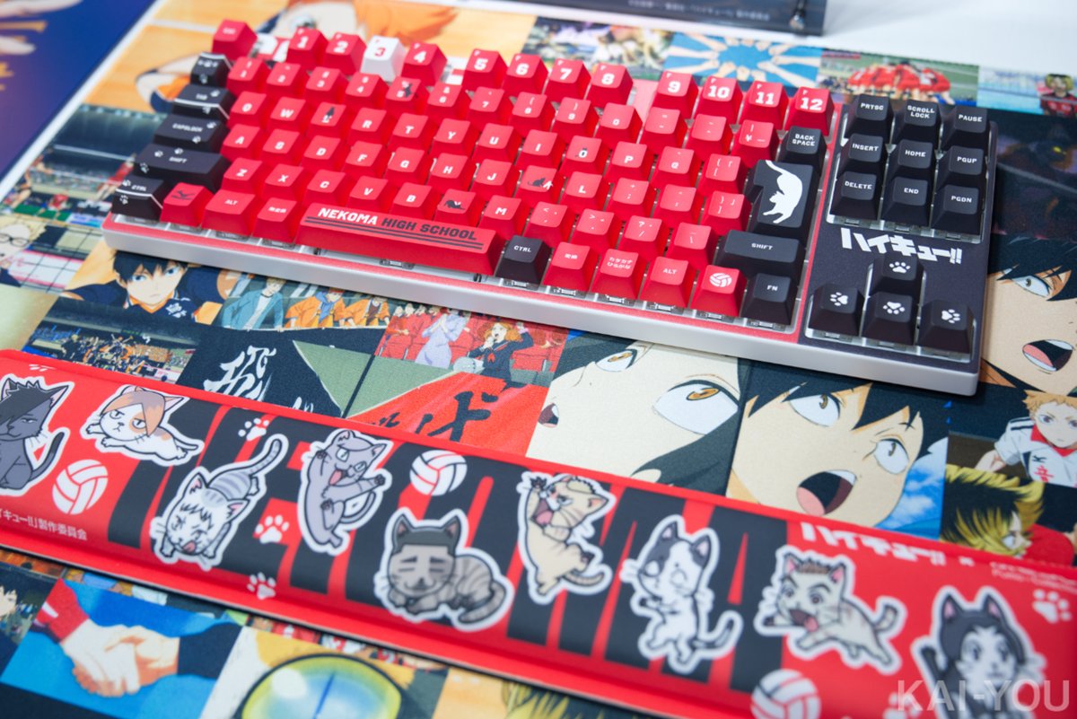 ブースに展示されたふもコレとアニメ『ハイキュー!!』のコラボデバイス