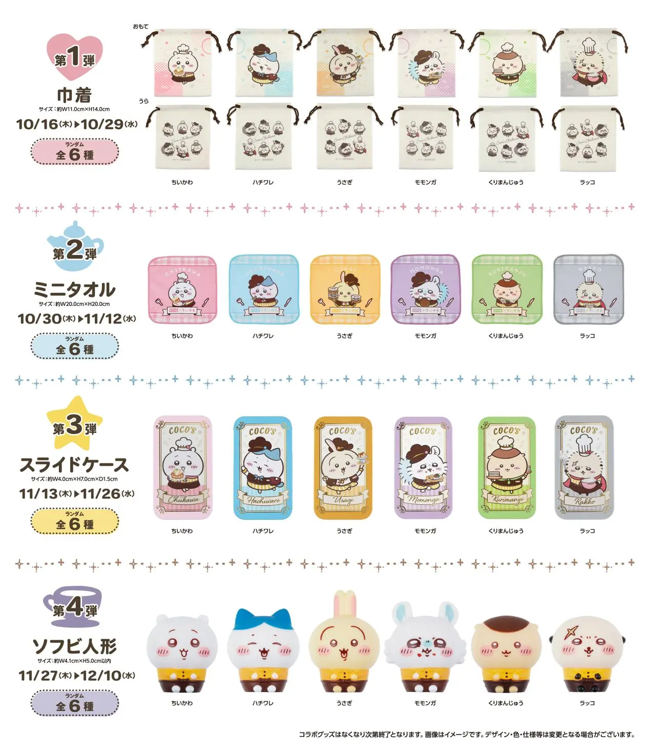 「ココスオリジナルコラボグッズ」（ランダム・各弾6種）