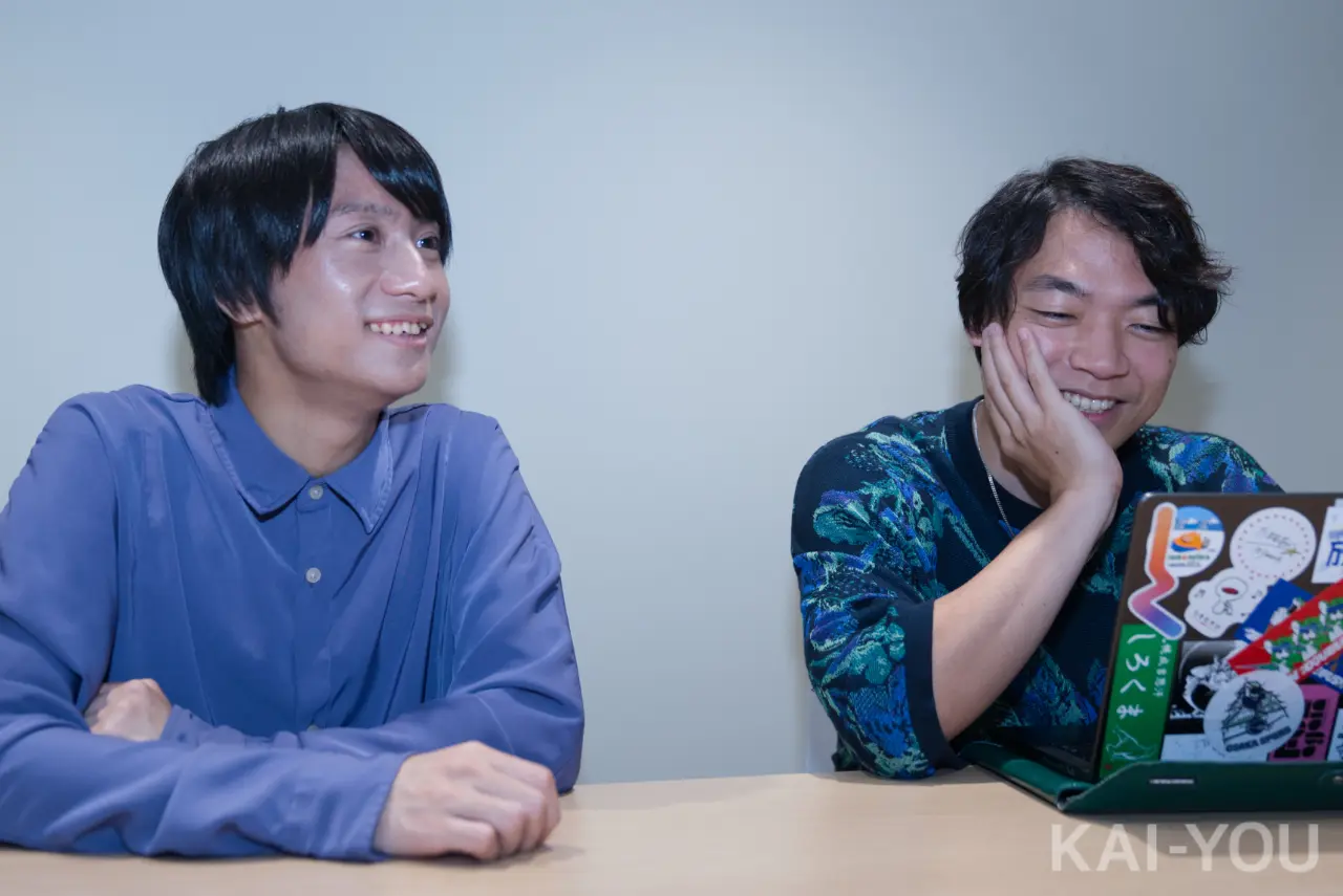 QuizKnockの山本祥彰さん、伊沢拓司さん／撮影は編集部