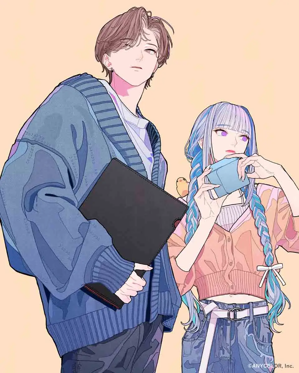 プロデュースしたアイテムを手にする加賀美ハヤトさんとリゼ・ヘルエスタさん