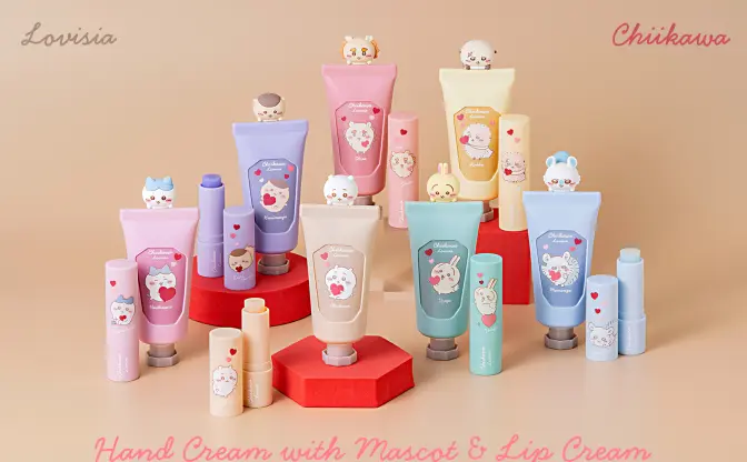 ちいかわのハンドクリーム＆リップが発売　鎮座する立体マスコットが可愛い