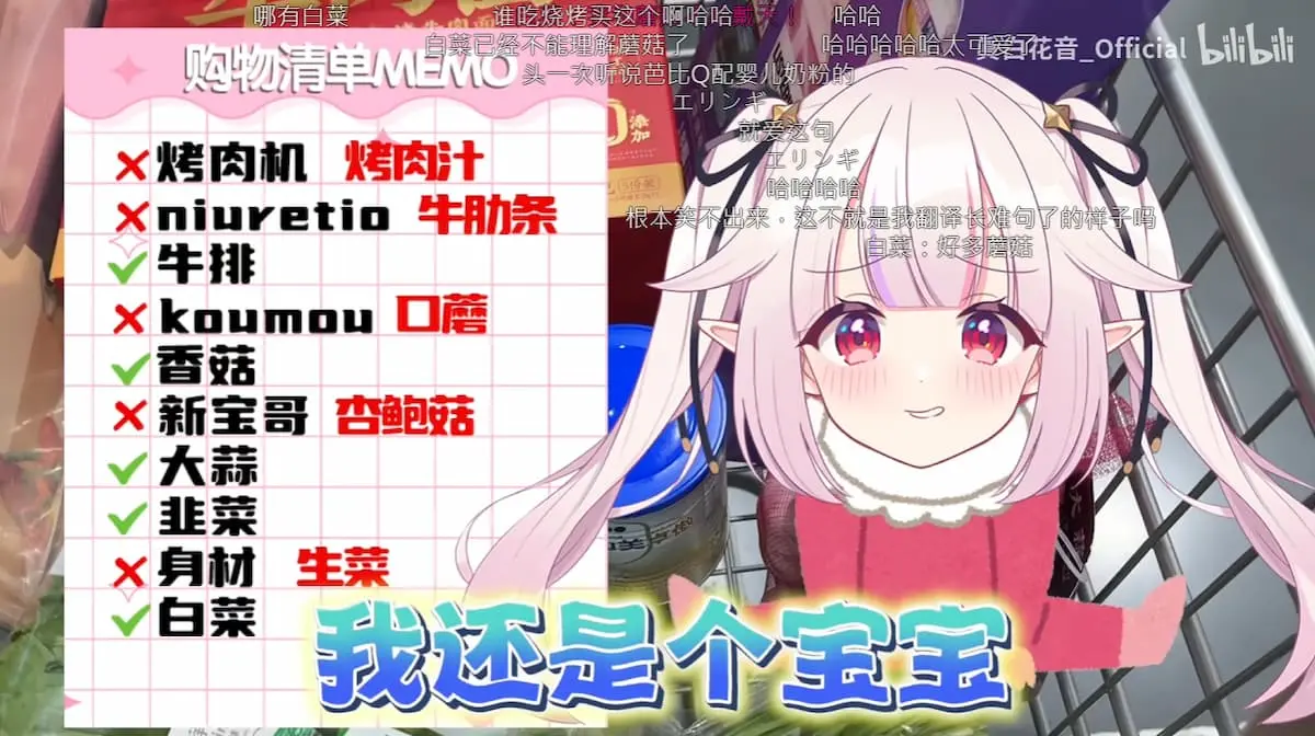 中国語でBBQセットを揃えられるか？というゲーム性を持たせたショッピングセンターのVlog／画像はbilibiliから