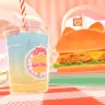 「BURGER PRINCESS」のハンバーガーとドリンク／筆者撮影