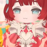 VRChatにおける赤見かるびさん。市販アバター「キプフェル」の改変モデルです。