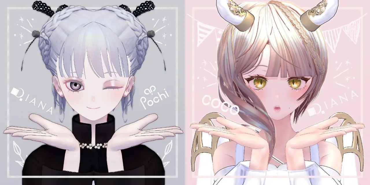 接客用に起用されたアバター「Pochi」「ココちゃん」オリジナルステッカー