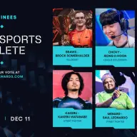 「Best Esports Athlete」部門のノミネート者たち／画像はアワード公式Xから