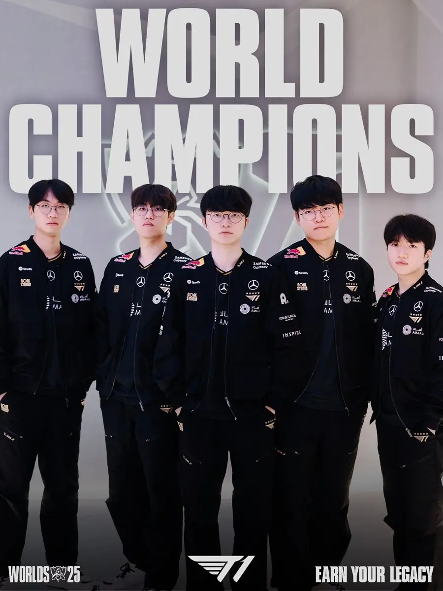 『LoL』世界大会「Worlds 2025」で韓国チームT1が優勝　史上初の3連覇達成