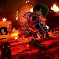 ゾンビとロボットには、燃え盛る世界も関係ない／画像はピーナッツくん公式Xから