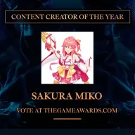 「The Game Awards 2025」の「Content Creator of the Year」部門にノミネートされたさくらみこさん／画像は<a href="https://www.youtube.com/live/GxUUJ-CQpmg?si=P2rI1_ehNELWYljM" target="_blank">ノミネート発表配信</a>から