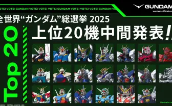 「ガンダム総選挙」中間結果を発表　TOP20に『機動戦士ガンダムSEED』から6機体