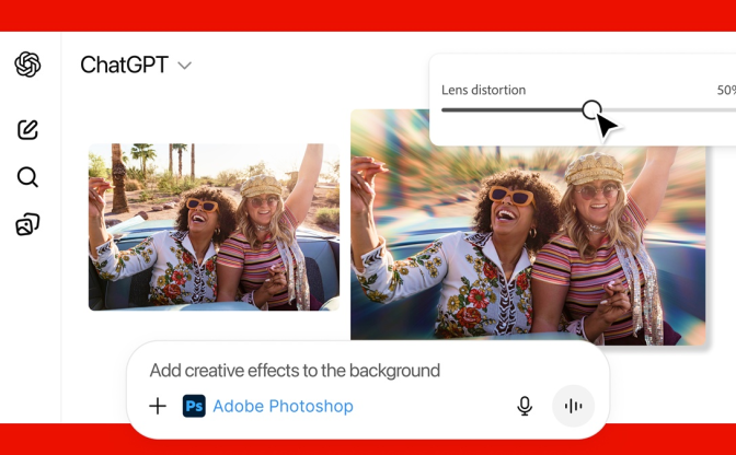 ChatGPTが「Adobe Photoshop」の無料提供を開始　AIとの会話で画像編集が可能に