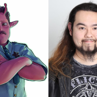 ハガ署長（画像左）と、それを演じるロバート・ウォーターマンさん（画像右）