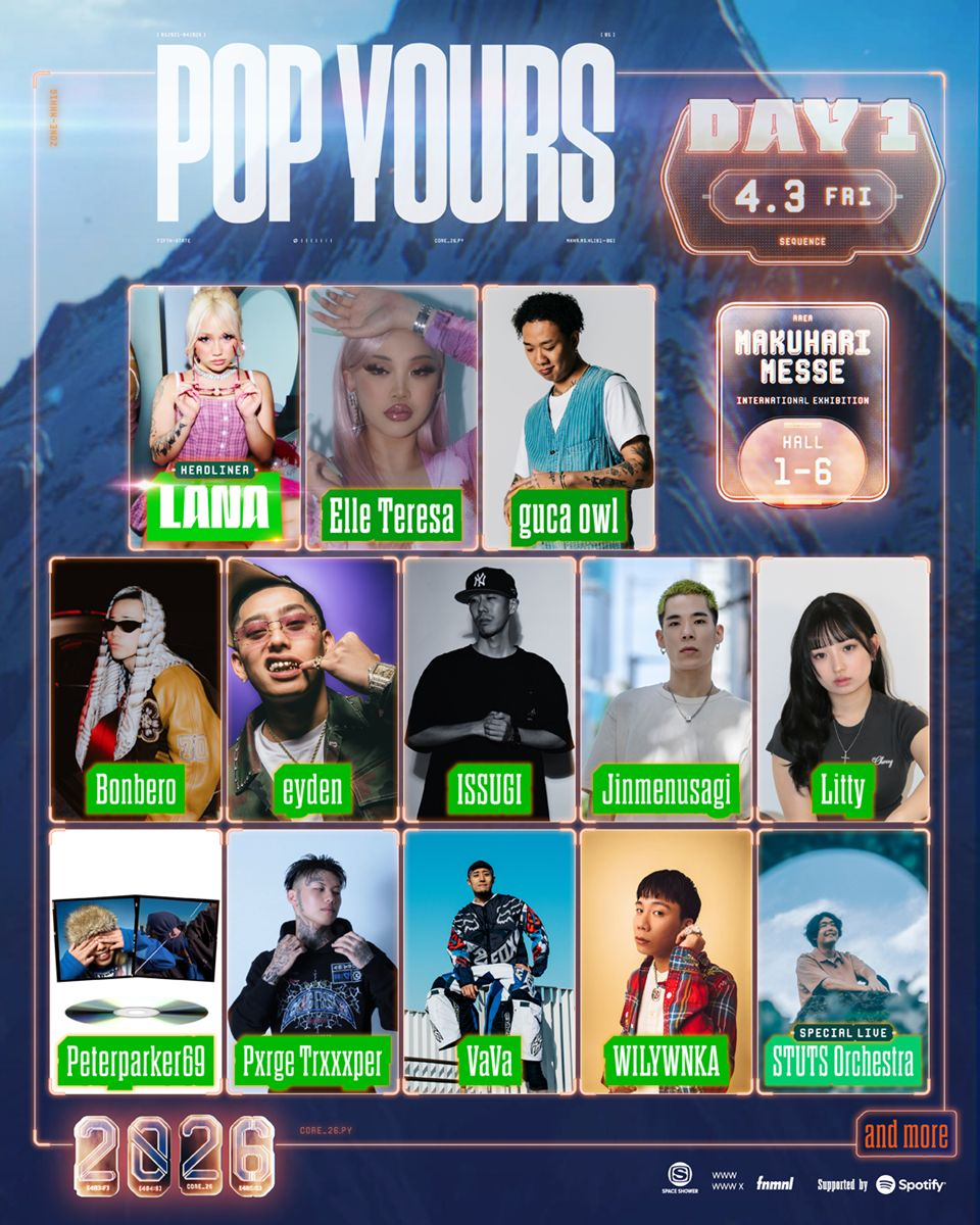 『POP YOURS 2026』DAY1出演アーティスト
